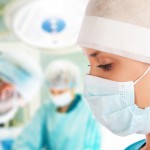 young female surgeon in operation room