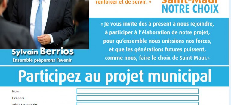Sylvain Berrios lance son slogan et son site Internet : Saint-Maur notre choix