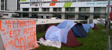 Grève et camping pour les salaires à l’institut Gustave Roussy