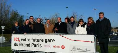 Régionales Ile-de-France : les candidats LR-UDI-Modem s’arrêtent à la future gare Bry-Villiers-Champigny