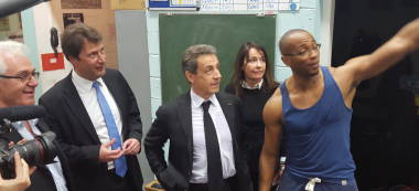 Nicolas Sarkozy teste sa campagne auprès des sportifs de Saint-Maur-des-Fossés