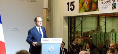François Hollande inaugure la Halle bio du MIN de Rungis