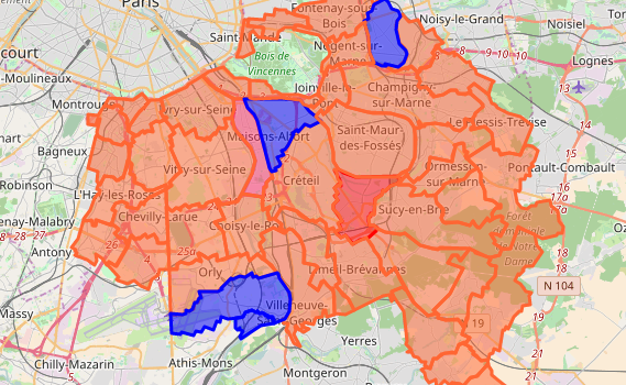 Elections législatives 2017 : carte des résultats du 1er tour par villes du Val-de-Marne