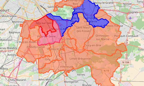 Législatives Val-de-Marne: la carte des résultats de 2nd tour par circonscription
