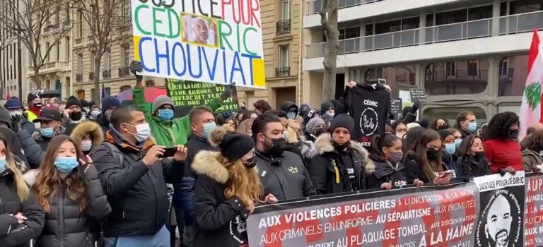 Marche hommage à Cédric Chouviat à Paris