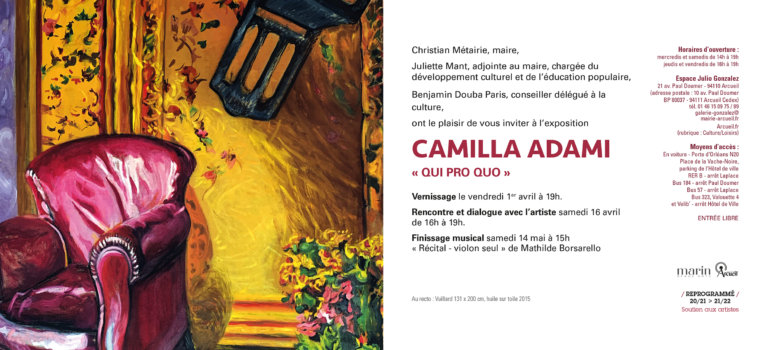 Camilla Adami  « Qui pro quo » Finissage d’expo à Arcueil