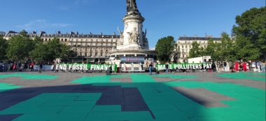 Manif pour une finance verte, avec Greta Thunberg, à Paris