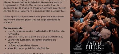 Créteil : ciné-débat avec Solidarités Nouvelles pour le Logement, Fondation Abbé Pierre et Mairie d’Alfortville