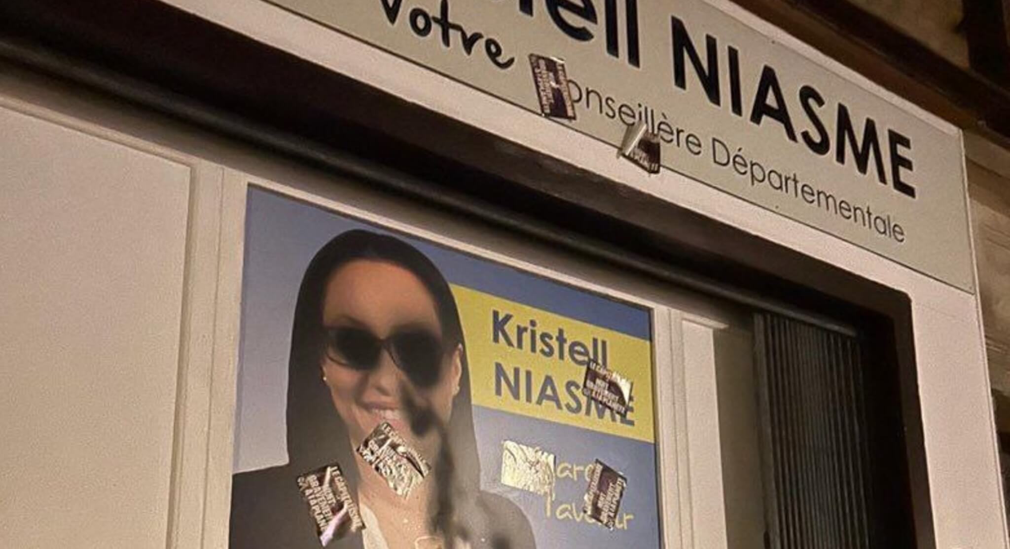 Municipales à Villeneuve-Saint-Georges : la permanence de Kristell Niasme taguée